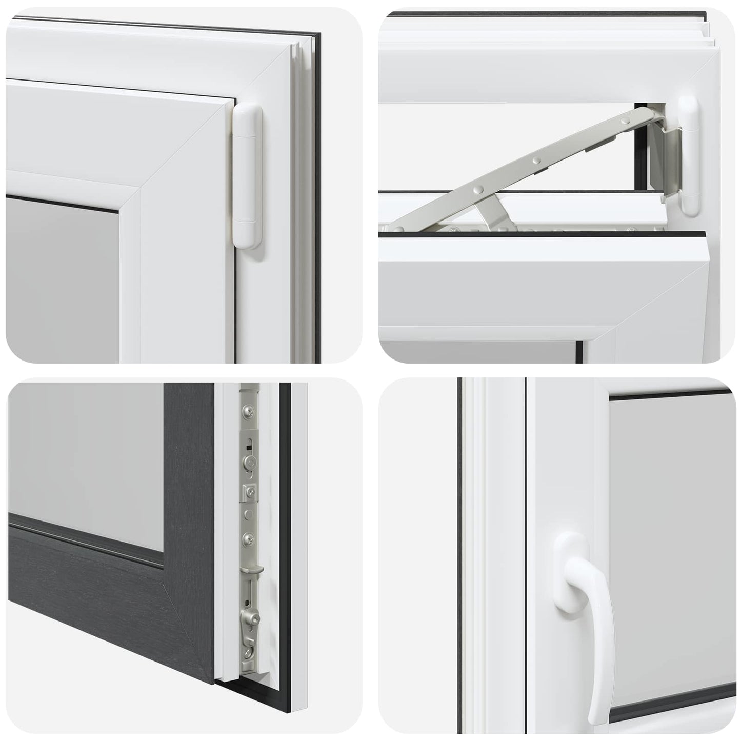 vidaXL Basement Window RISOR 100 x 50 cm PVC and Glass Anthracite