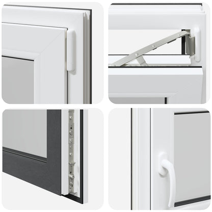 vidaXL Basement Window RISOR 100 x 50 cm PVC and Glass Anthracite
