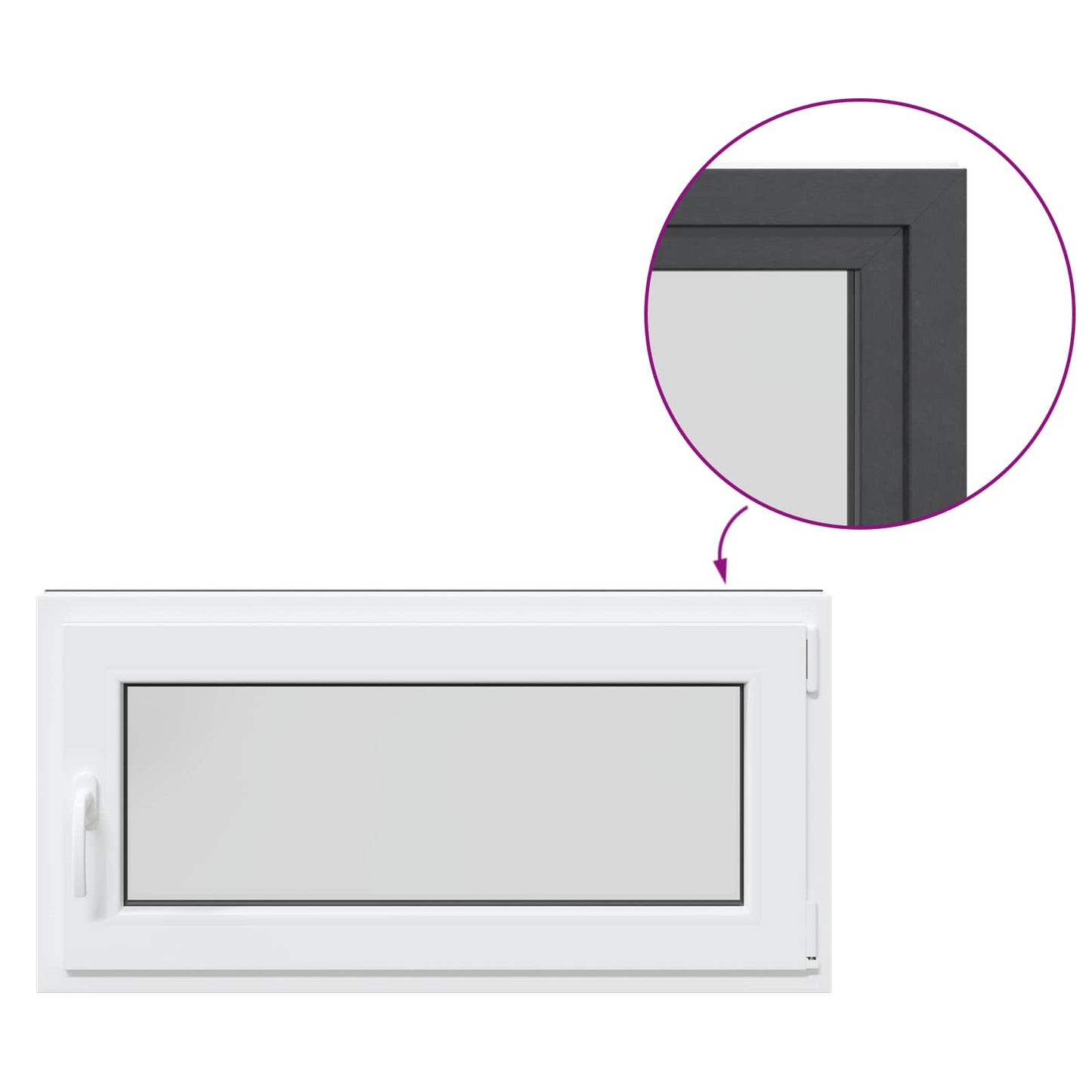 vidaXL Basement Window RISOR 100 x 50 cm PVC and Glass Anthracite