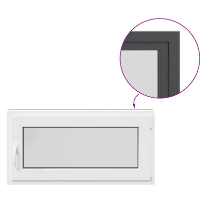 vidaXL Basement Window RISOR 100 x 50 cm PVC and Glass Anthracite