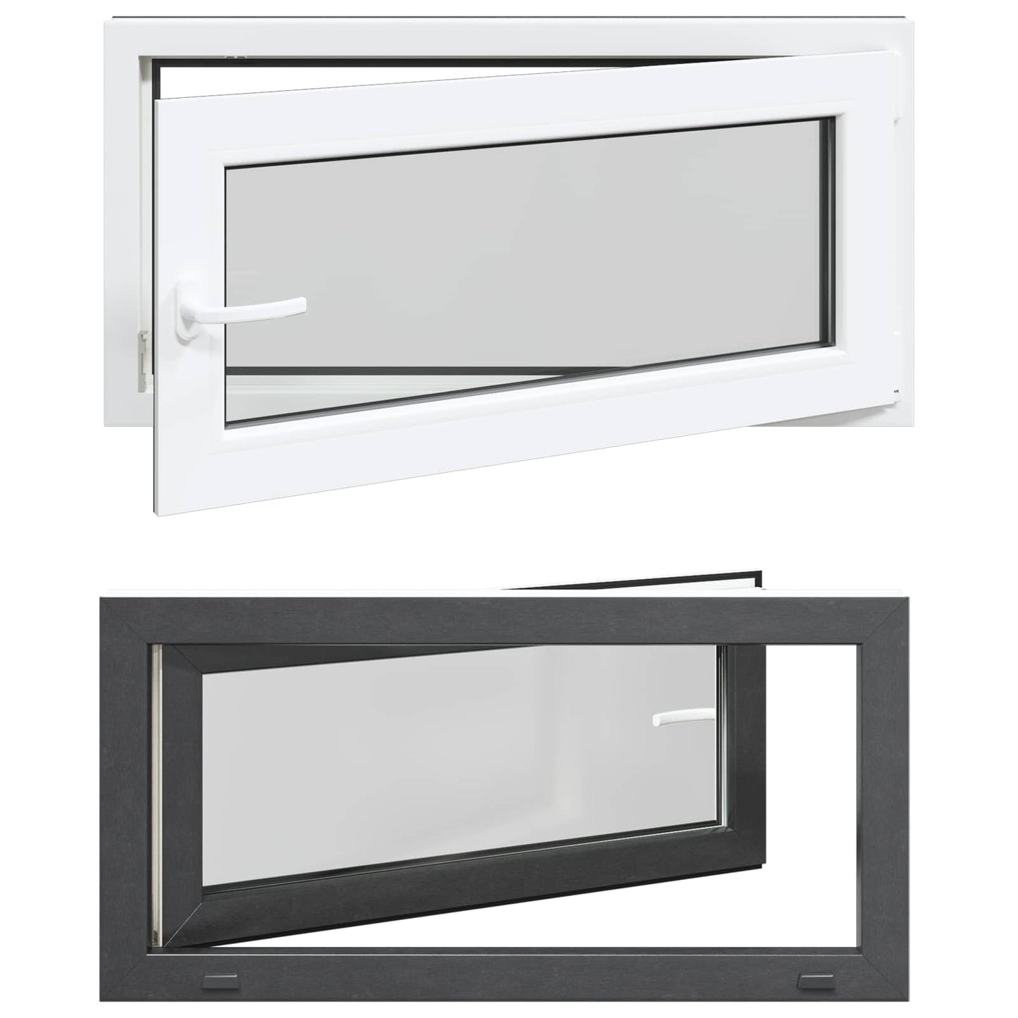 vidaXL Basement Window RISOR 100 x 50 cm PVC and Glass Anthracite