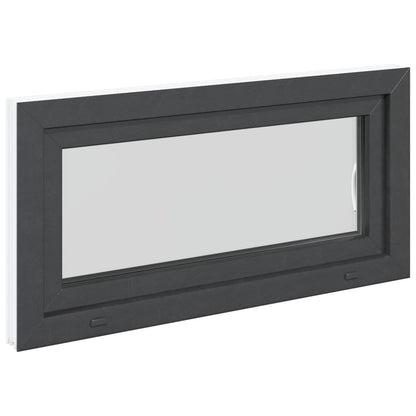 vidaXL Basement Window RISOR 100 x 50 cm PVC and Glass Anthracite