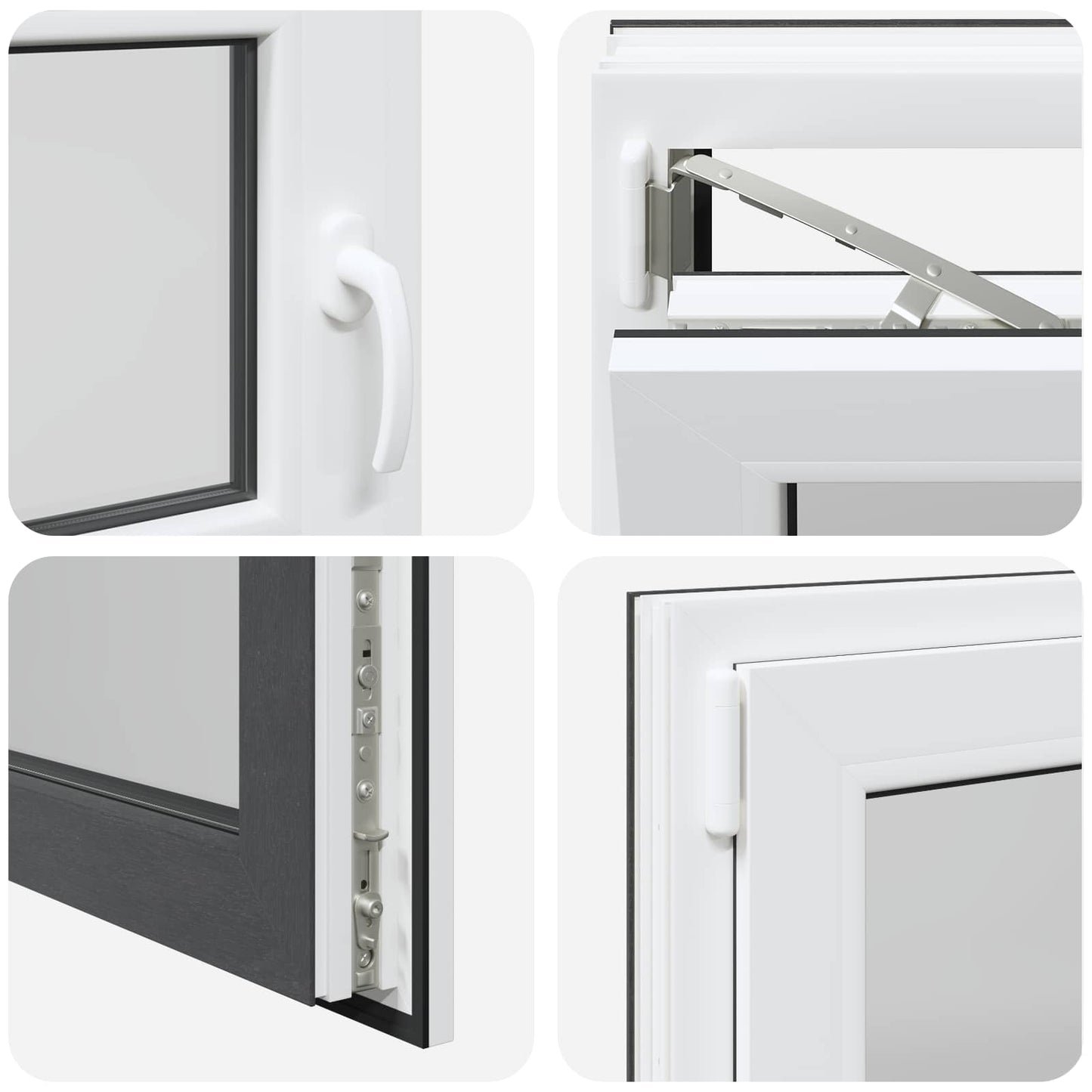 vidaXL Basement Window RISOR 100 x 50 cm PVC and Glass Anthracite