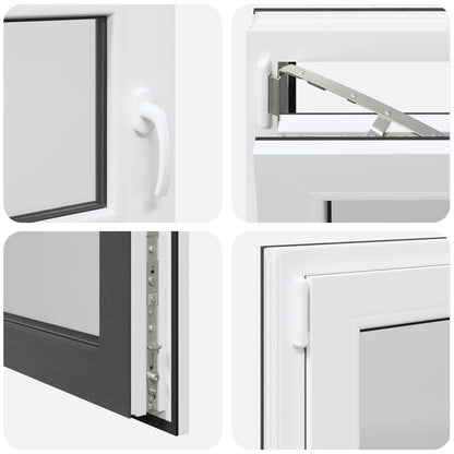 vidaXL Basement Window RISOR 100 x 50 cm PVC and Glass Anthracite