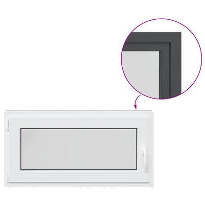 vidaXL Basement Window RISOR 100 x 50 cm PVC and Glass Anthracite