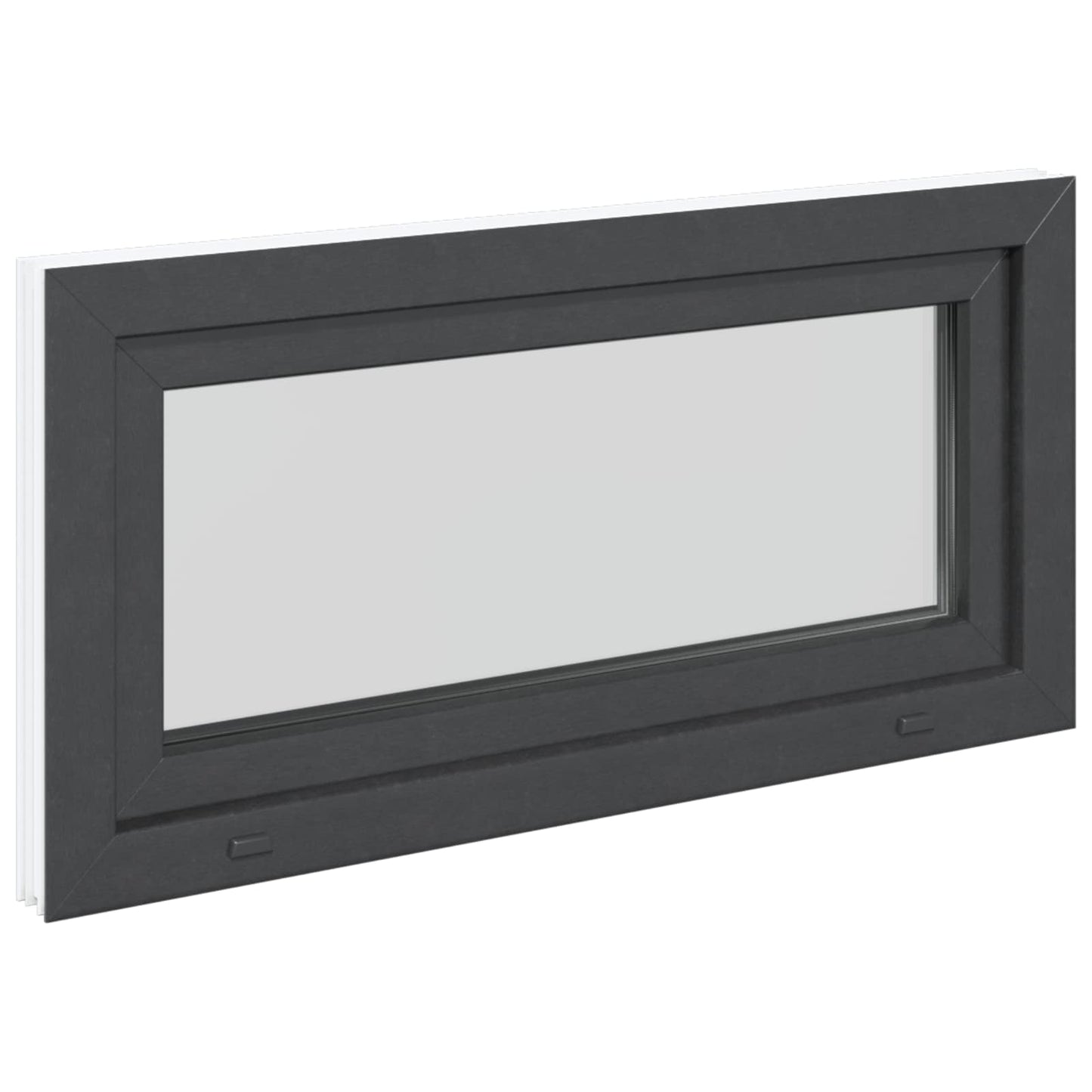 vidaXL Basement Window RISOR 100 x 50 cm PVC and Glass Anthracite