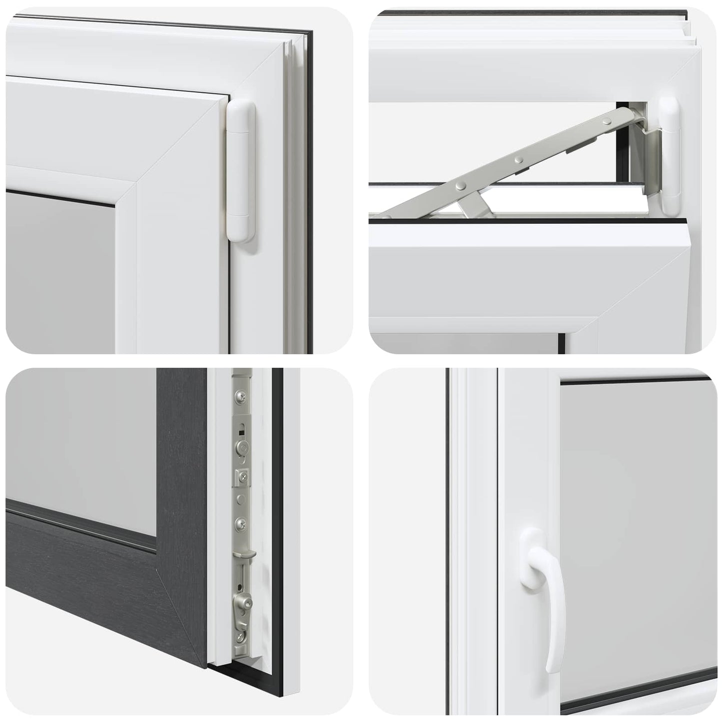 vidaXL Basement Window RISOR 100 x 60 cm PVC and Glass Anthracite