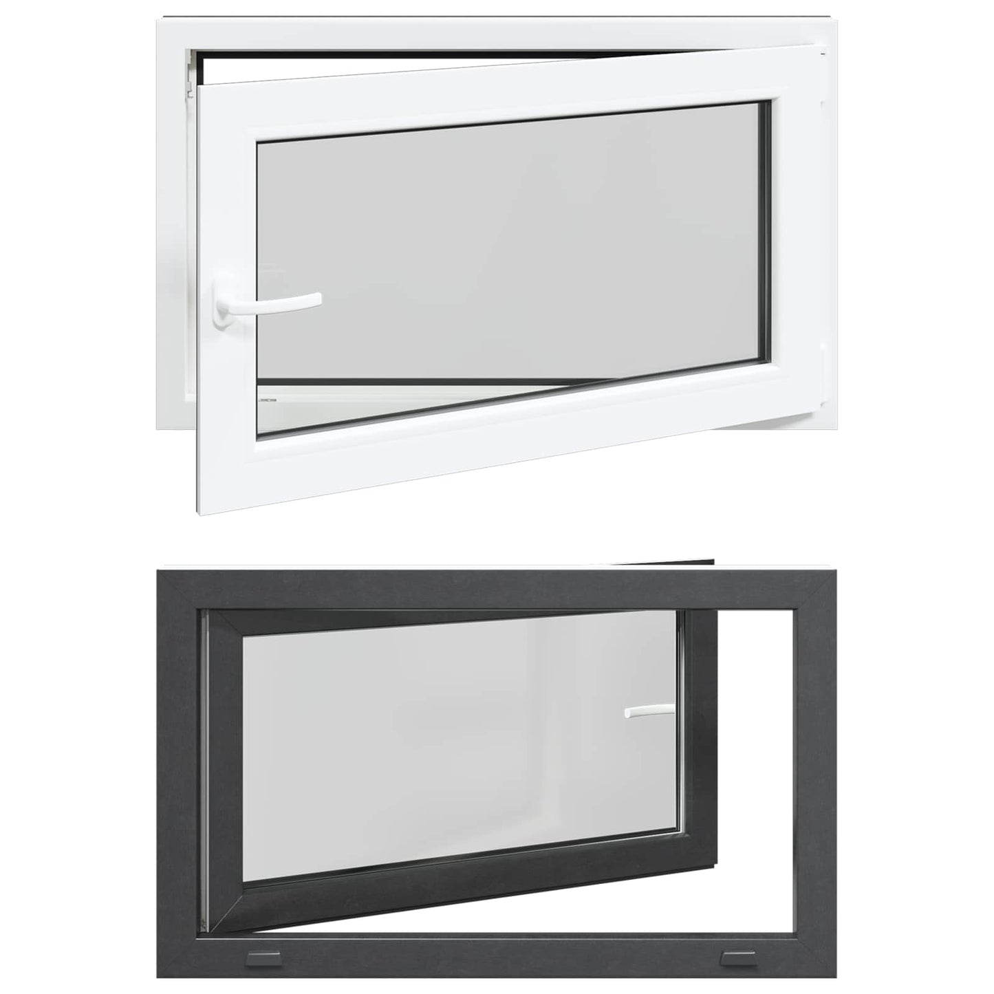 vidaXL Basement Window RISOR 100 x 60 cm PVC and Glass Anthracite