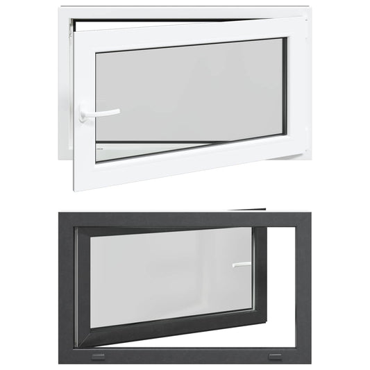 vidaXL Basement Window RISOR 100 x 60 cm PVC and Glass Anthracite