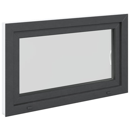 vidaXL Basement Window RISOR 100 x 60 cm PVC and Glass Anthracite