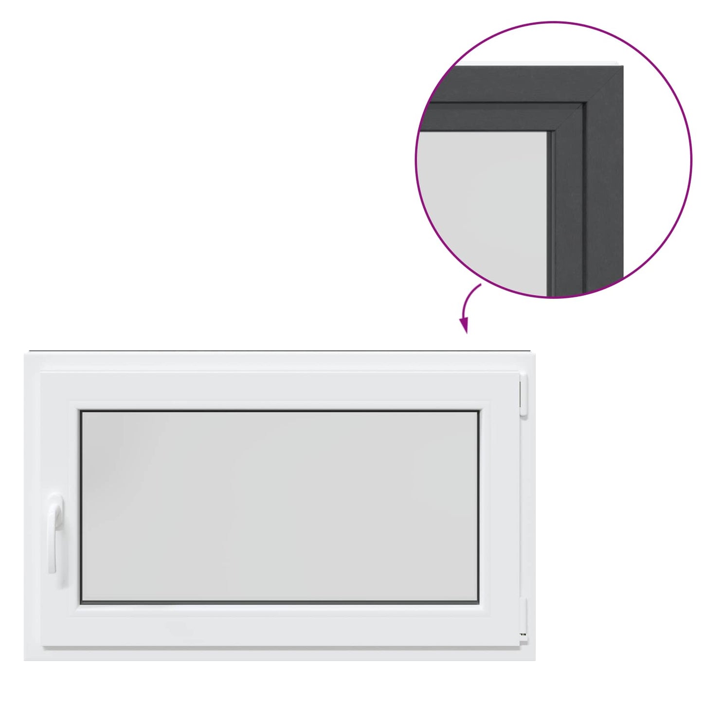 vidaXL Basement Window RISOR 100 x 70 cm PVC and Glass Anthracite