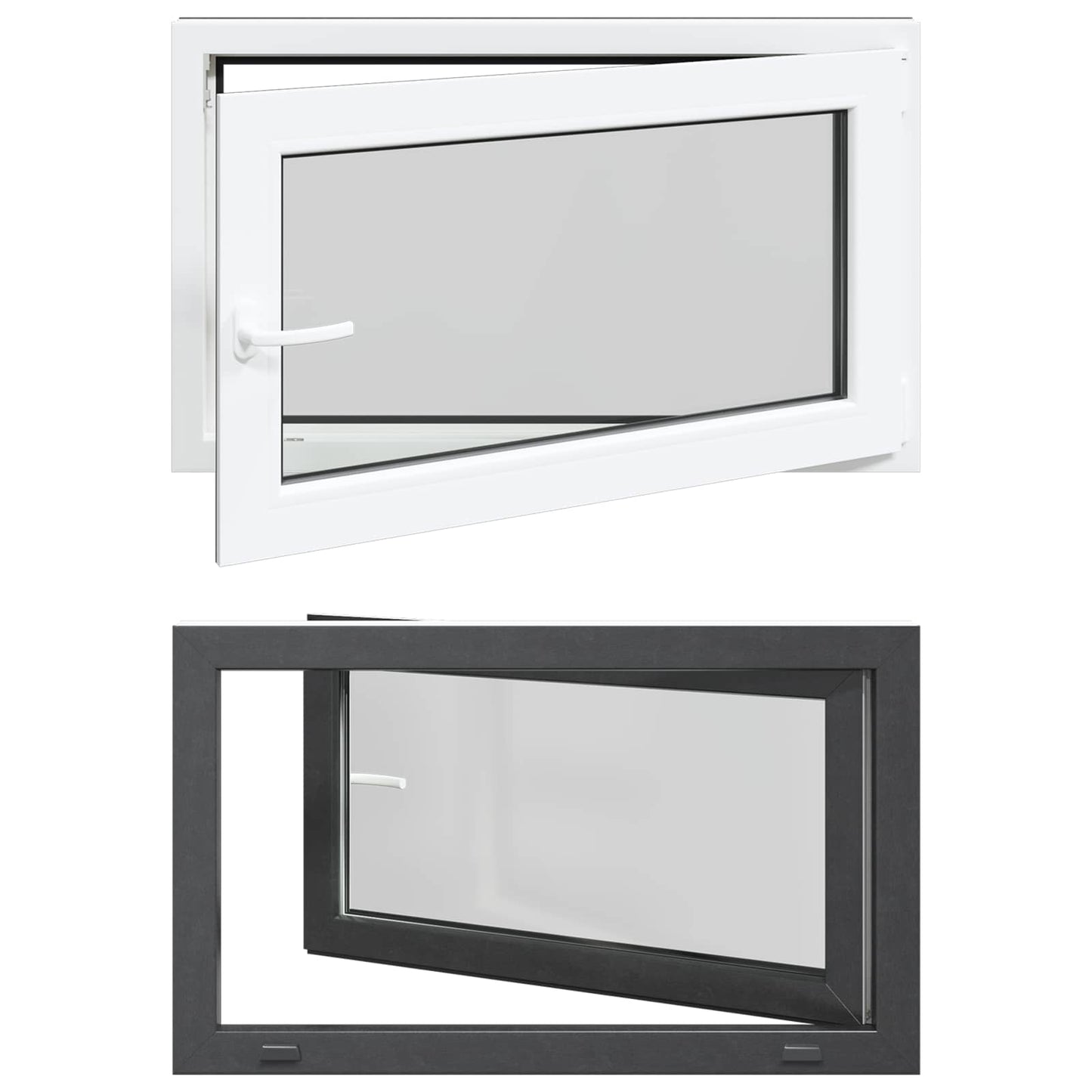 vidaXL Basement Window RISOR 100 x 70 cm PVC and Glass Anthracite