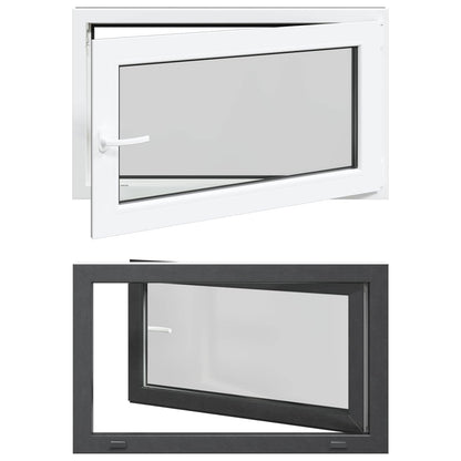 vidaXL Basement Window RISOR 100 x 70 cm PVC and Glass Anthracite