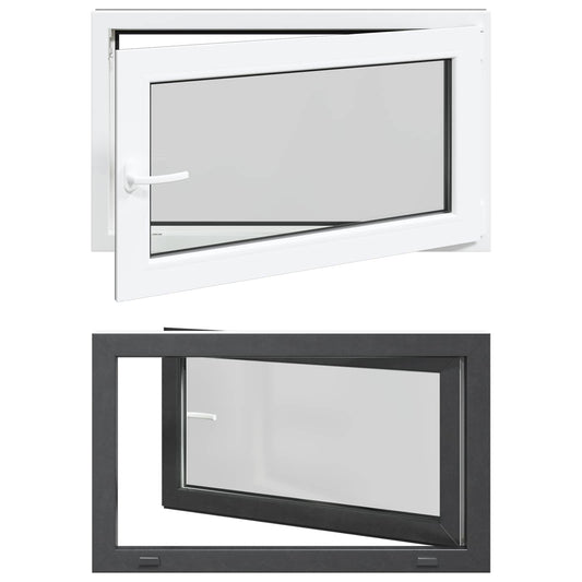 vidaXL Basement Window RISOR 100 x 70 cm PVC and Glass Anthracite