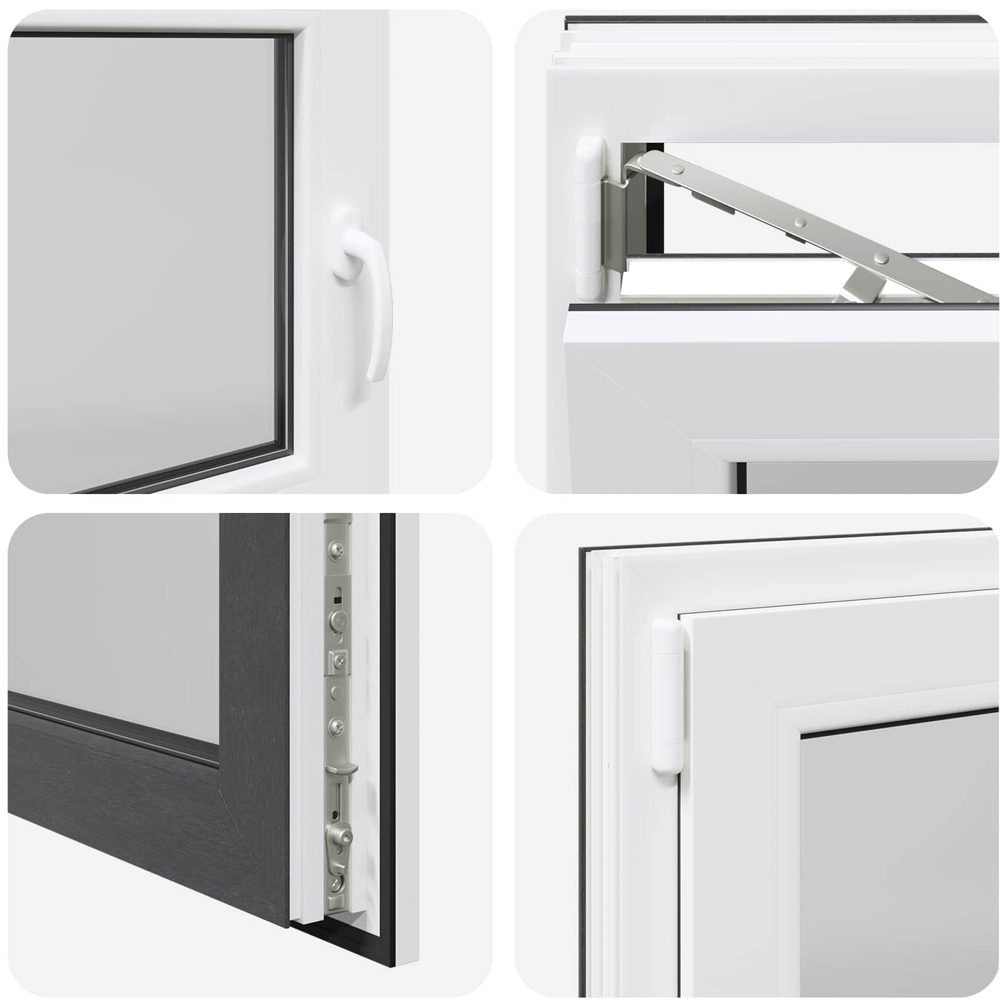 vidaXL Basement Window RISOR 100 x 70 cm PVC and Glass Anthracite