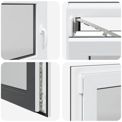 vidaXL Basement Window RISOR 100 x 70 cm PVC and Glass Anthracite