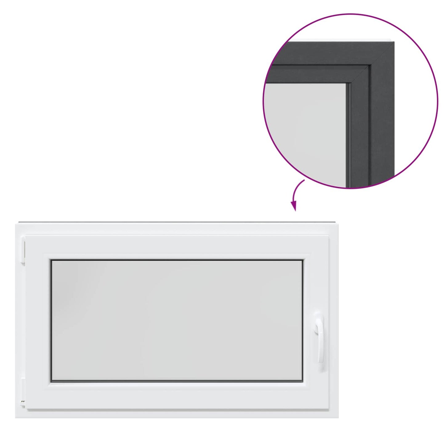 vidaXL Basement Window RISOR 100 x 70 cm PVC and Glass Anthracite