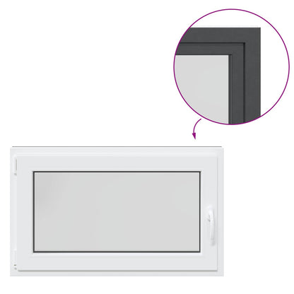vidaXL Basement Window RISOR 100 x 70 cm PVC and Glass Anthracite
