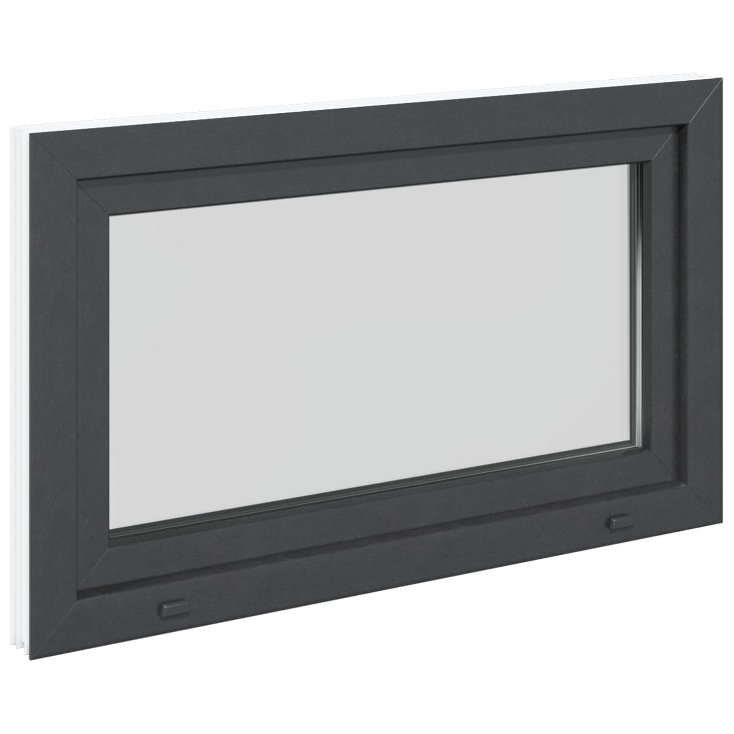 vidaXL Basement Window RISOR 100 x 70 cm PVC and Glass Anthracite