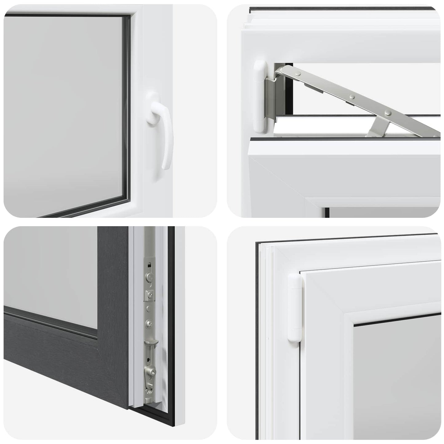 vidaXL Basement Window RISOR 110 x 50 cm PVC and Glass Anthracite