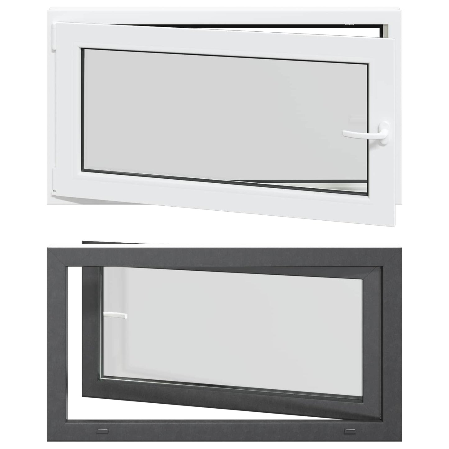 vidaXL Basement Window RISOR 110 x 50 cm PVC and Glass Anthracite