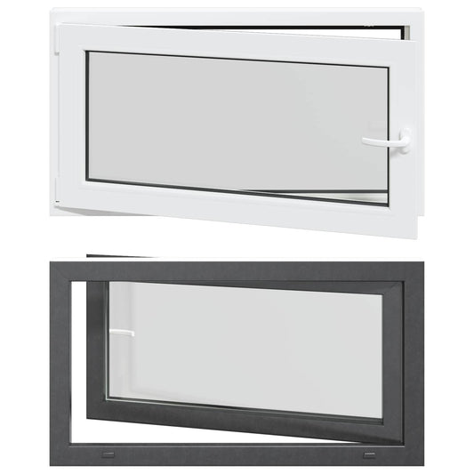 vidaXL Basement Window RISOR 110 x 50 cm PVC and Glass Anthracite