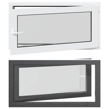 vidaXL Basement Window RISOR 110 x 60 cm PVC and Glass Anthracite