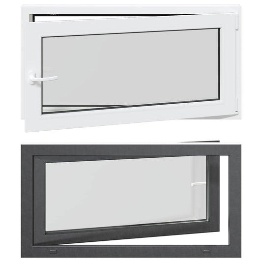 vidaXL Basement Window RISOR 110 x 60 cm PVC and Glass Anthracite