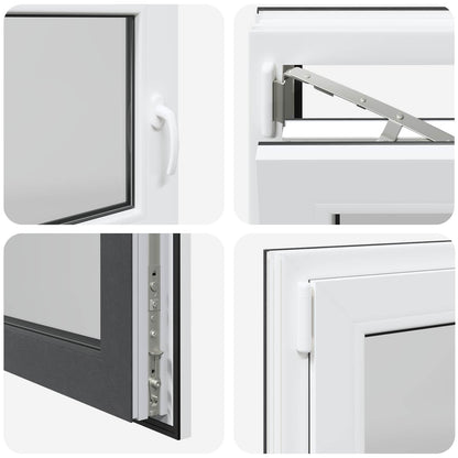 vidaXL Basement Window RISOR 110 x 60 cm PVC and Glass Anthracite