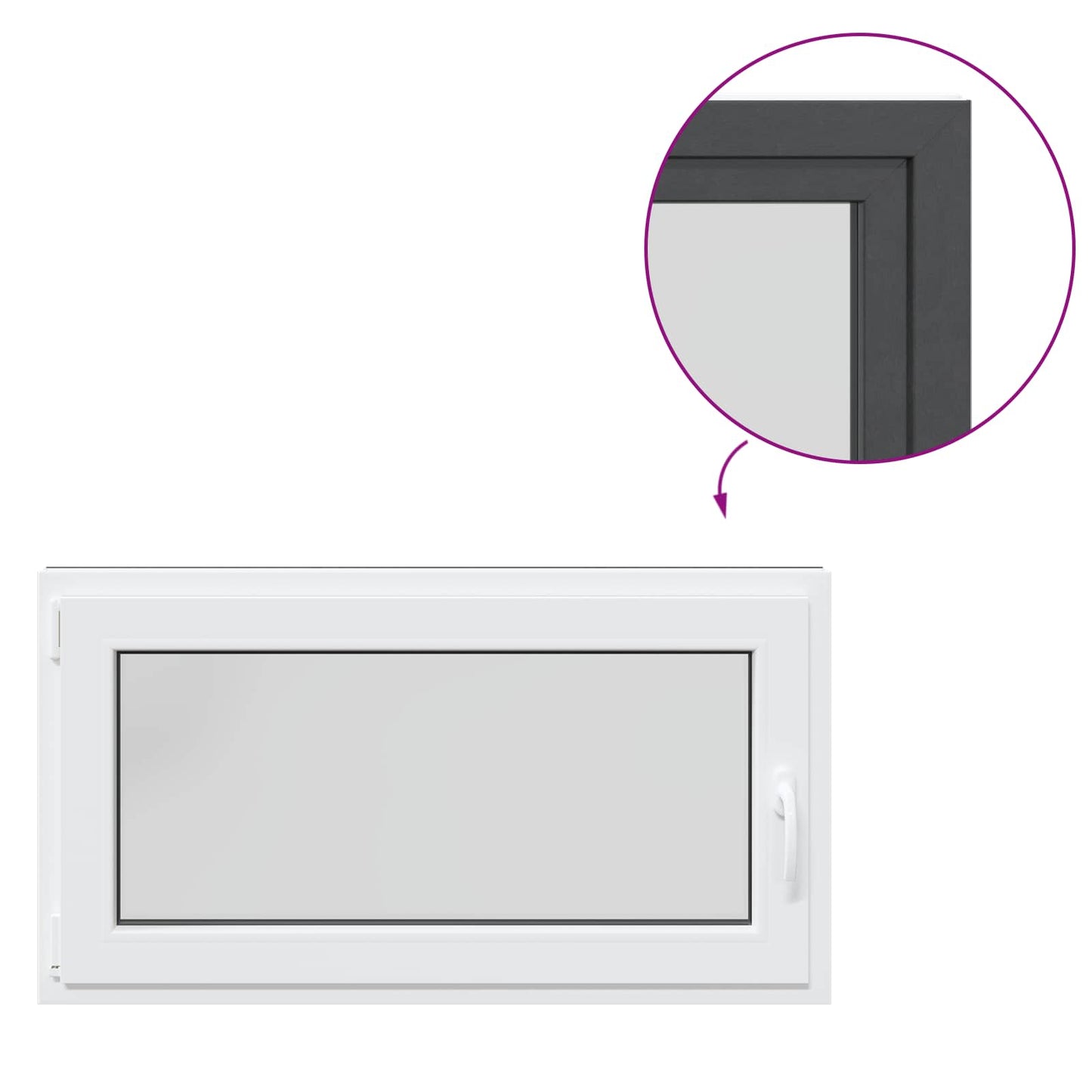 vidaXL Basement Window RISOR 110 x 60 cm PVC and Glass Anthracite