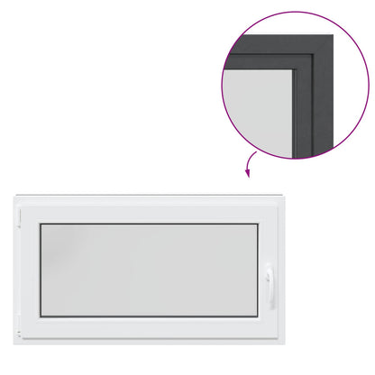 vidaXL Basement Window RISOR 110 x 60 cm PVC and Glass Anthracite