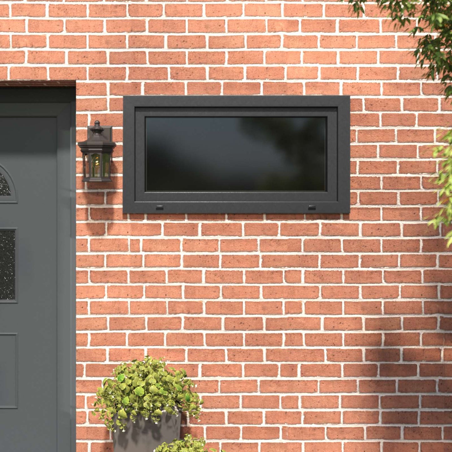 vidaXL Basement Window RISOR 110 x 60 cm PVC and Glass Anthracite