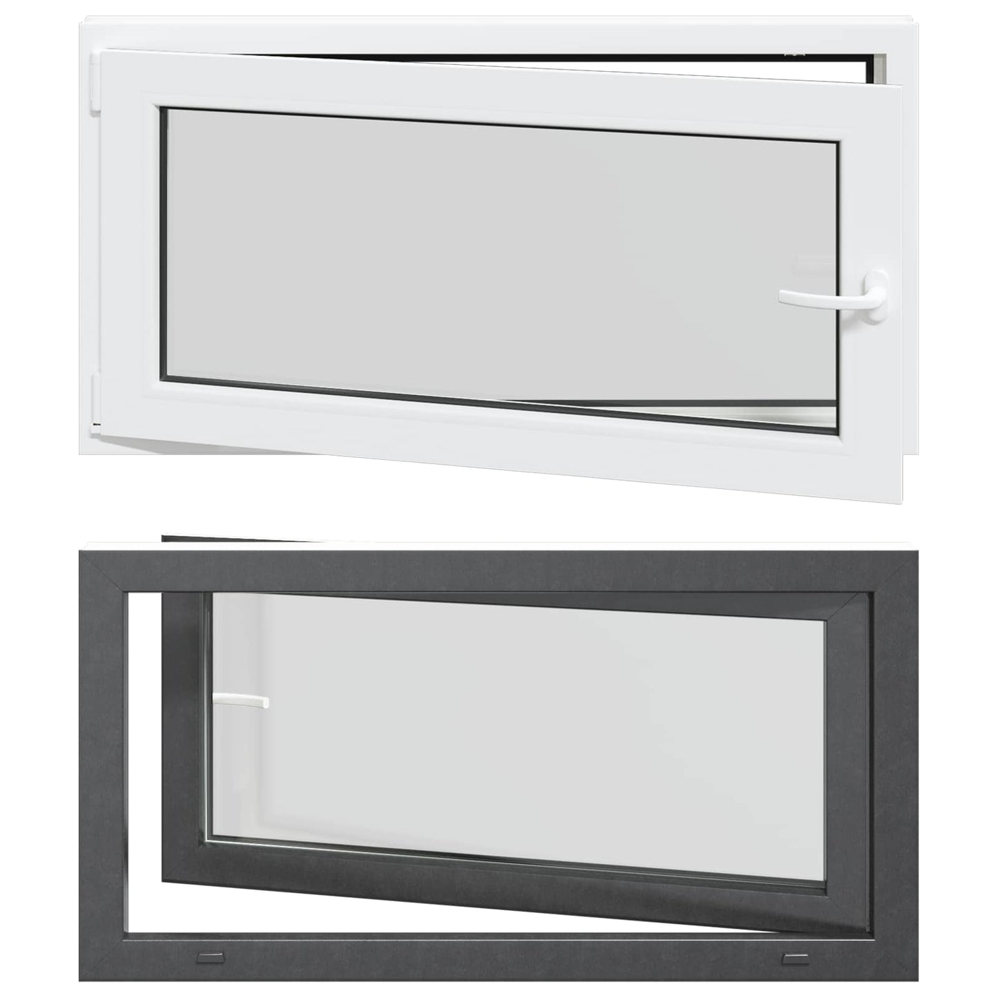 vidaXL Basement Window RISOR 110 x 60 cm PVC and Glass Anthracite