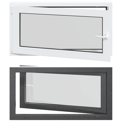 vidaXL Basement Window RISOR 110 x 60 cm PVC and Glass Anthracite