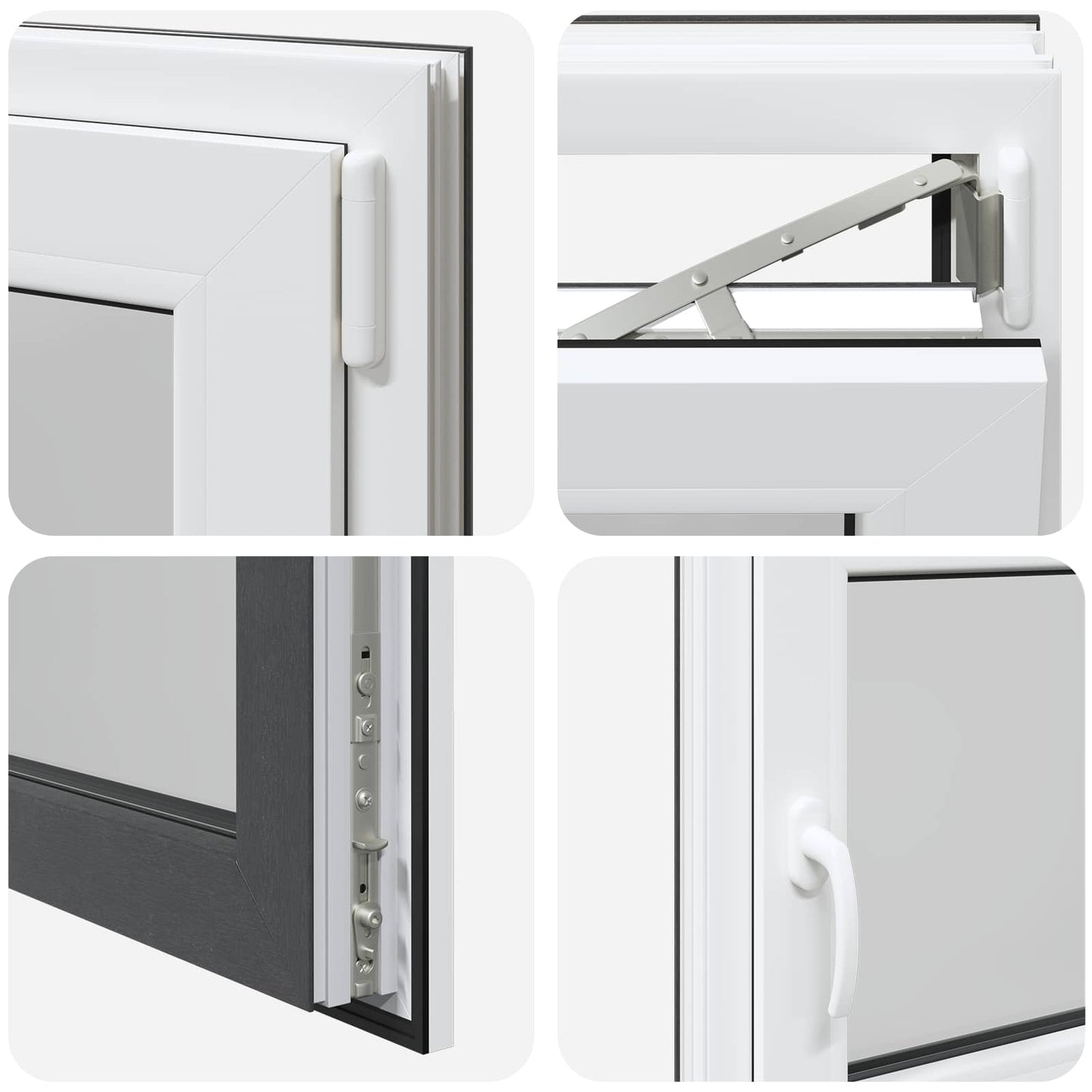 vidaXL Tilt & Turn Basement Window RISOR 110 x 70 cm PVC and Glass