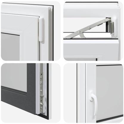 vidaXL Tilt & Turn Basement Window RISOR 110 x 70 cm PVC and Glass