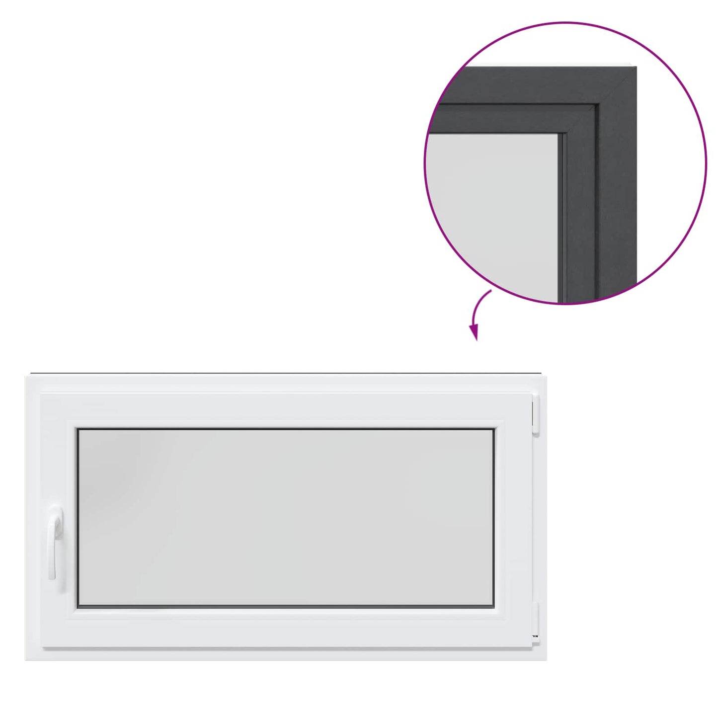 vidaXL Tilt & Turn Basement Window RISOR 110 x 70 cm PVC and Glass