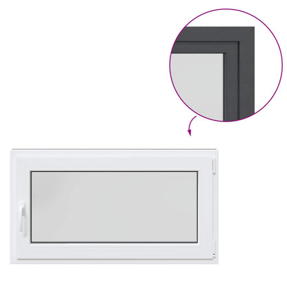 vidaXL Tilt & Turn Basement Window RISOR 110 x 70 cm PVC and Glass