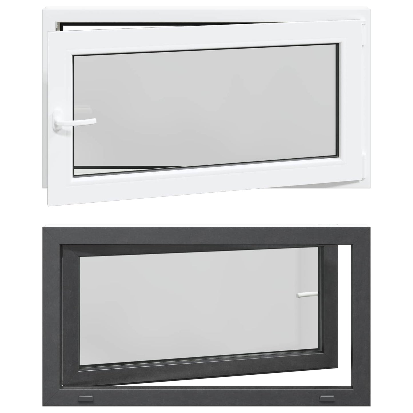 vidaXL Tilt & Turn Basement Window RISOR 110 x 70 cm PVC and Glass