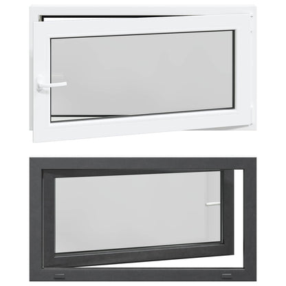 vidaXL Tilt & Turn Basement Window RISOR 110 x 70 cm PVC and Glass