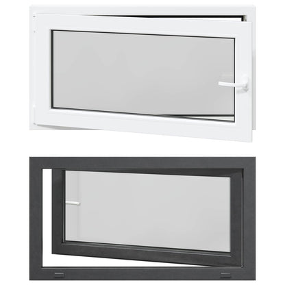 vidaXL Basement Window RISOR 110 x 70 cm PVC and Glass Anthracite
