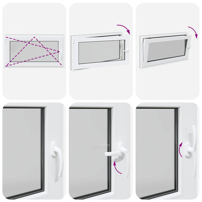 vidaXL Basement Window RISOR 110 x 70 cm PVC and Glass Anthracite