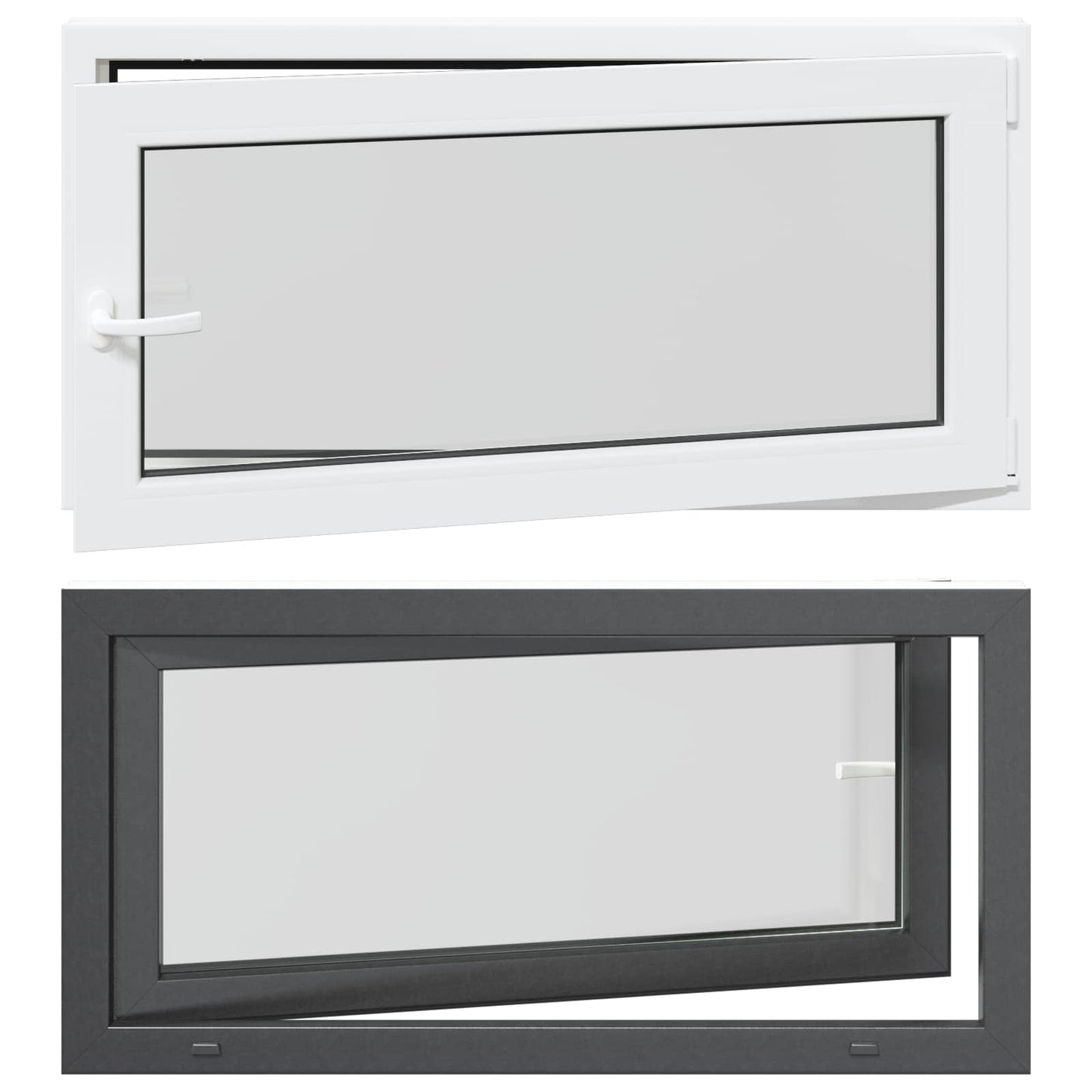 vidaXL Basement Window RISOR 120 x 60 cm PVC and Glass Anthracite