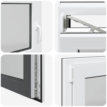 vidaXL Basement Window RISOR 120 x 60 cm PVC and Glass Anthracite