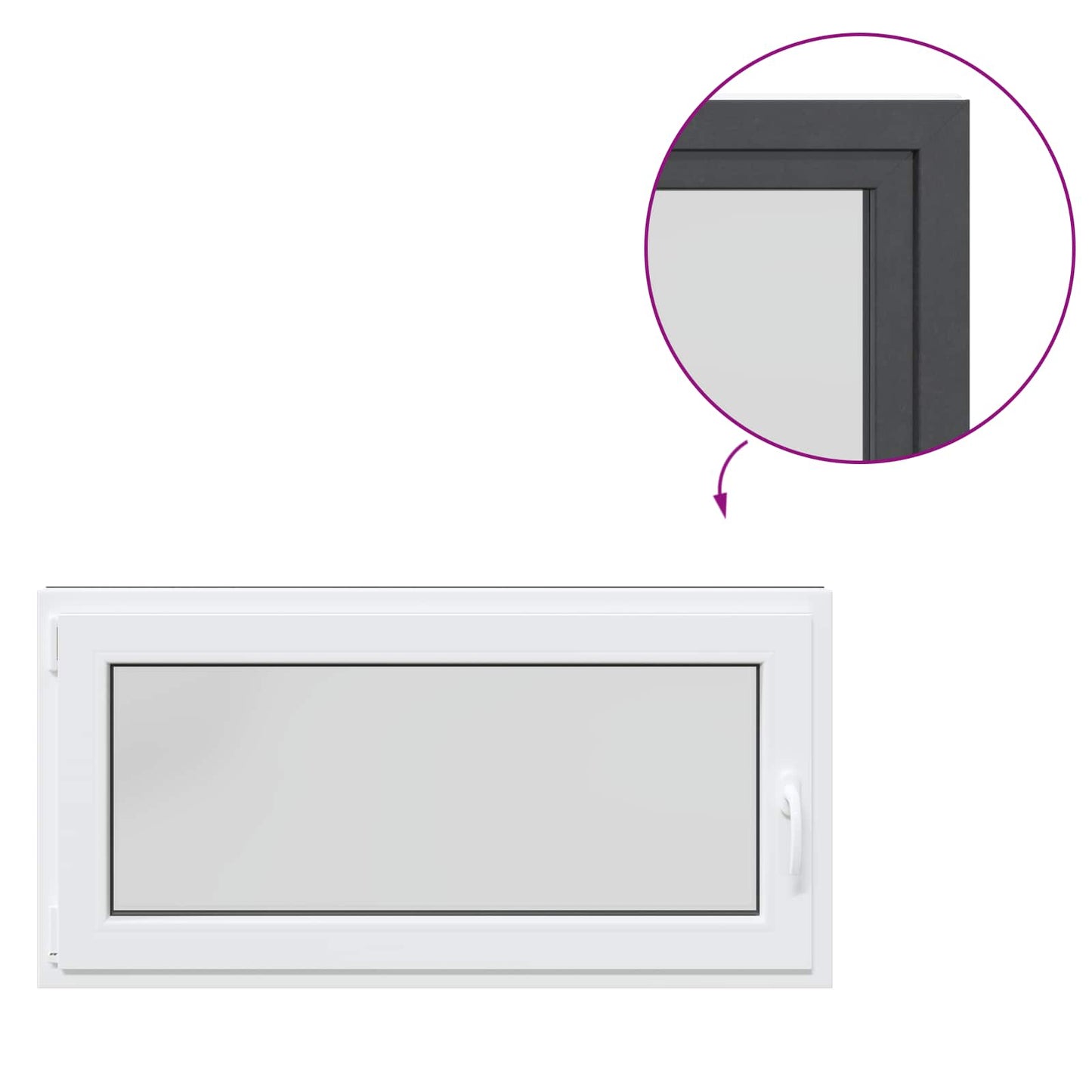 vidaXL Basement Window RISOR 120 x 60 cm PVC and Glass Anthracite