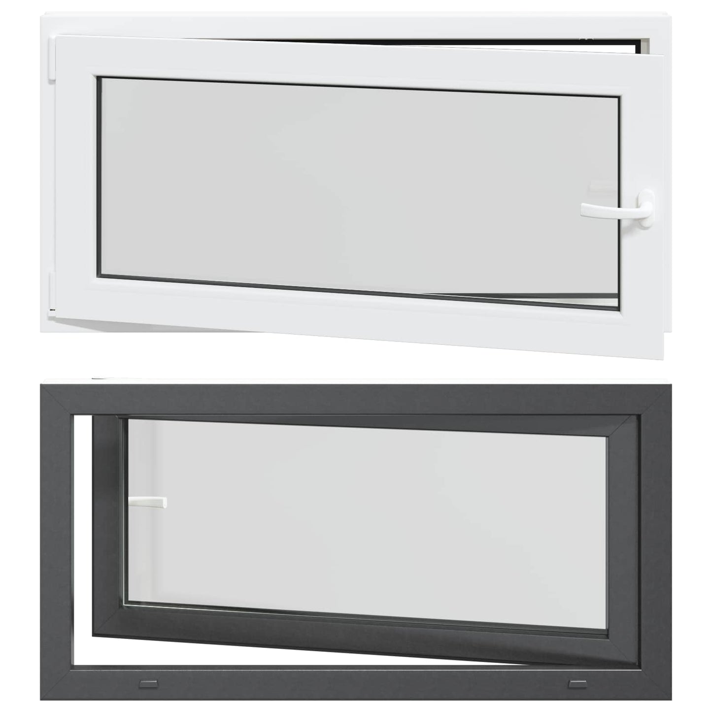 vidaXL Basement Window RISOR 120 x 60 cm PVC and Glass Anthracite