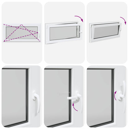 vidaXL Basement Window RISOR 120 x 60 cm PVC and Glass Anthracite