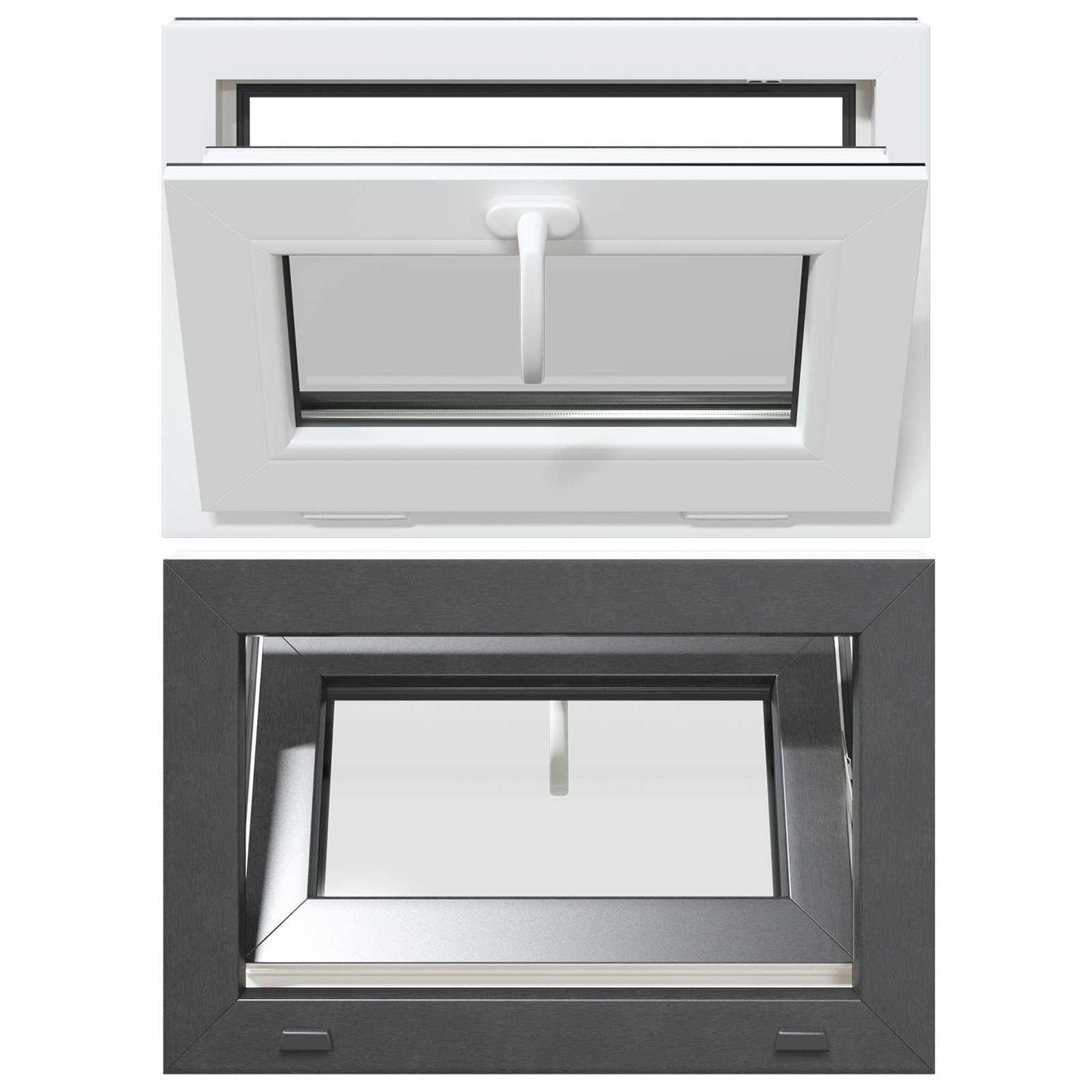 vidaXL Basement Window RISOR 60 x 40 cm PVC and Glass Anthracite