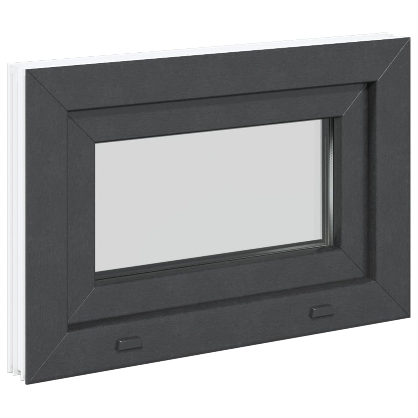 vidaXL Basement Window RISOR 60 x 40 cm PVC and Glass Anthracite