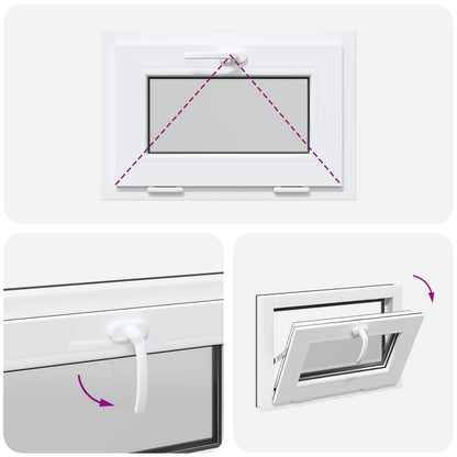 vidaXL Basement Window RISOR 60 x 40 cm PVC and Glass Anthracite